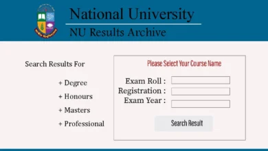 NU Honours 4th Year Result 2024